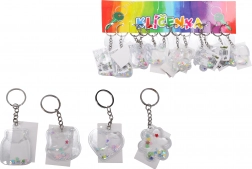 Acrylic keychain with glitter and liquid – mixed designs