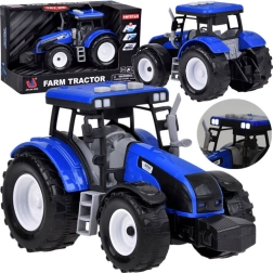 Blue tractor with pull-back drive and light and sound effects