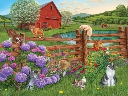 Puzzle COBBLE HILL Cats on the Farm XL 275 pieces