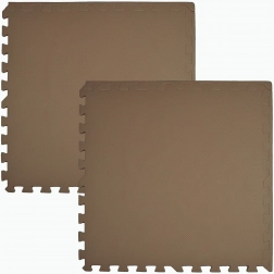 HUMBI Foam Mat 120 × 60 – large waterproof puzzle, child-safe, dark beige (cappuccino) – 2 pcs