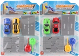 Set met lanceerauto’s met platform en doorbreekmuur