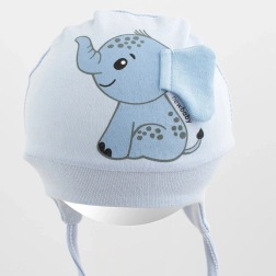 Bonnet pour bébé en coton New Baby Happy Elephant, bleu
