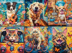 2000-piece Puzzle: Puppies, Kittens and Domestic Animals