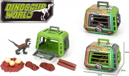 Figurine de dinosaure 16 cm dans une cage avec accessoires