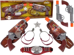 Cowboyset met twee revolvers en accessoires