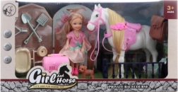 Pop en paardje met accessoires