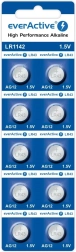 alkaline knoopcelbatterijen LR43 everActive, 10 stuks