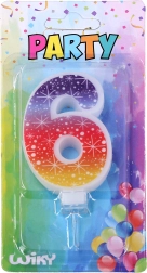 Feest kaars nummer 6 Sterren