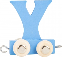 Houten treintje met letter Y – kleurrige wagon small foot