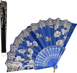 Éventail pliant coloré avec motif floral 23 cm