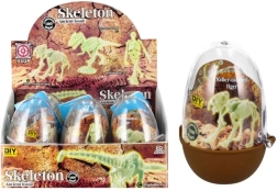 Squelette de dinosaure phosphorescent dans un œuf en plastique – set de construction de collection