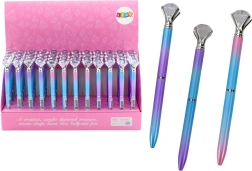 Ballpoint pen with diamond, blue ink 0.7 mm, mixed colors