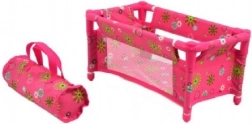 Travel cot for dolls with bag