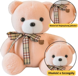 Cream Plush Teddy Bear with Bow 23cm