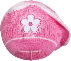 Knitted beret for kids New Baby dark pink