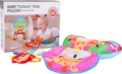 Sensorisch babykussen giraf met speelgoed