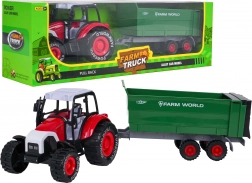 Metalen tractor met afneembare aanhanger met vliegwielaandrijving