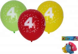 Ballonnen 30 cm met cijfer 4 – set van 5 stuks