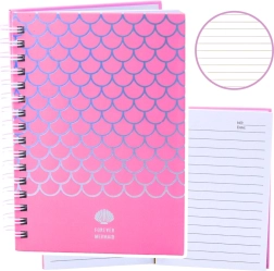 Notebook with Mermaid Design A6, Pink, 80 Sheets