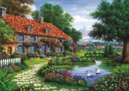 ART PUZZLE Garden with Swans 1500-piece Puzzle