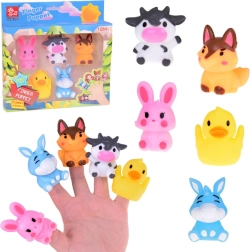 Rubber Finger Puppets Farm Animals - Set of 5 Figures