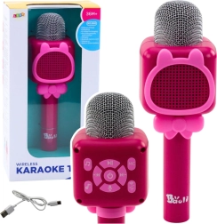 Wireless Bluetooth karaoke microphone with voice changer – pink