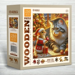 WOODEN CITY houten puzzel kat en muis 250 stukjes