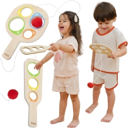 VIGA houten behendigheidsspel vang de bal met puntentelling