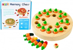 Jeu de mémoire familial en bois avec carottes