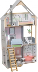 Poppenhuis KidKraft Alina – houten driedelig huis met meubels