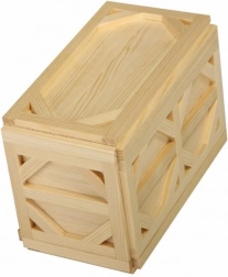 Houten kippen-spaarpot