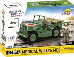 COBI medical willys mb – bouwpakket ambulance-jeep 1:35, 130 onderdelen