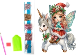 diamantschilderen op canvas kerstelf 23 × 30 cm