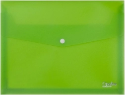 Ruimtelijk mapje A4 met drukknoop, groene Opaline