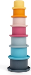 gobelets empilables en silicone bigjigs toys – set 7 pièces pour le bain, le sable et le jardin
