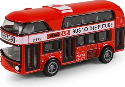 Metalen Londense dubbeldekker met terugtrekmotor 9,5 cm