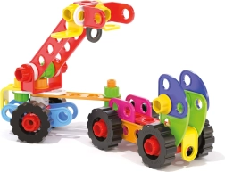 quercetti bouwset tecno jumbo toolbox – draagbare koffer met 84 onderdelen