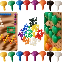 Masterkidz jumbo pinnetjes voor STEM-bord, 64 stuks – 8 kleuren