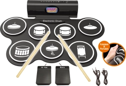 Batterie électronique avec pédales et effets lumineux