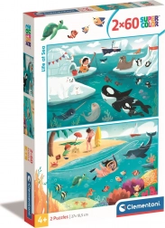 Clementoni Puzzel Leven in de zee 2x60 stukjes