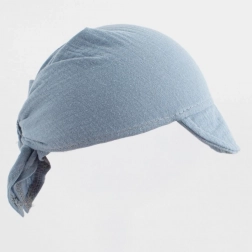 children's summer muslin scarf with visor New Baby blue