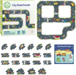 Woopie Green stads-puzzel voor kinderen - Autoweg