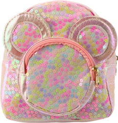 Sac à dos enfant avec sequins et oreilles de petite souris rose