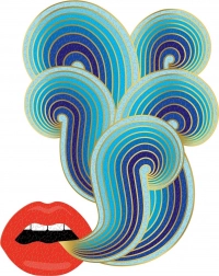 GALISON gevormde metallic puzzel JONATHAN ADLER – lippen (750 stukjes)