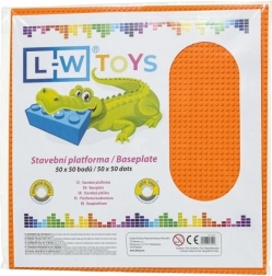 L-W Toys grote bouwplaat 50 × 50 noppen oranje