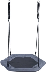 ECOTOYS zeshoekige schommel ooievaarsnest grijs