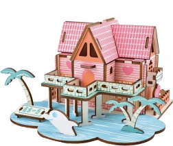 woodcraft houten 3D-puzzel zomers huis