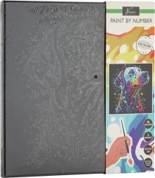 Schilderen op nummer op zwart canvas – hond