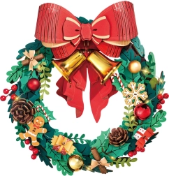 lichtgevende 3D houten puzzel adventskrans ROBOTIME ROLIFE