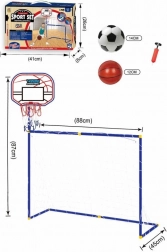 Sportset 2-in-1 SPORTO voor BASKETBAL en VOETBAL